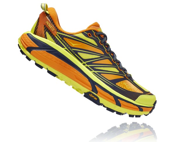 Hoka One One MAFATE SPEED 2 Mens UK - Light Gold / Rose Trail Running Shoes - ERSZK0834